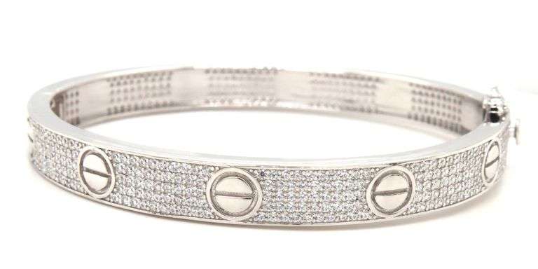 925 Sterling silver cubic zirconia love bangle