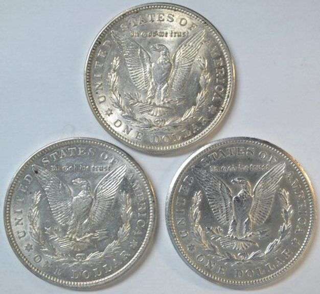 Flashy near mint 1921 P-D-S Morgan Silver Dollars