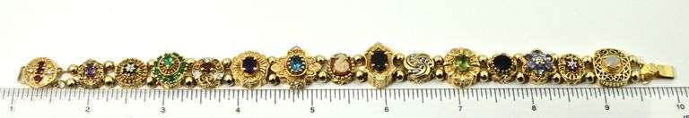Fabulous Colorful 14K 8.5" Slide Bracelet