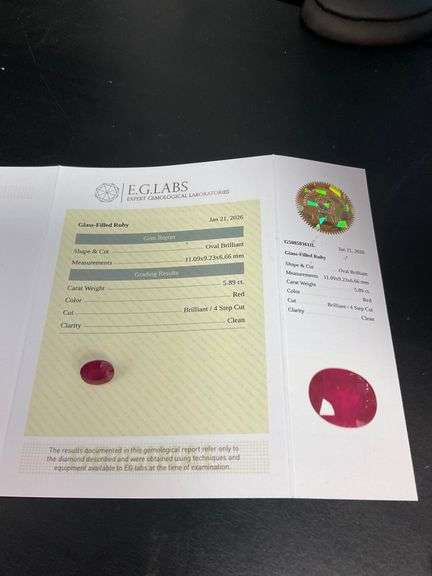 CERTIFIED RED RUBY 5.89 CARATS