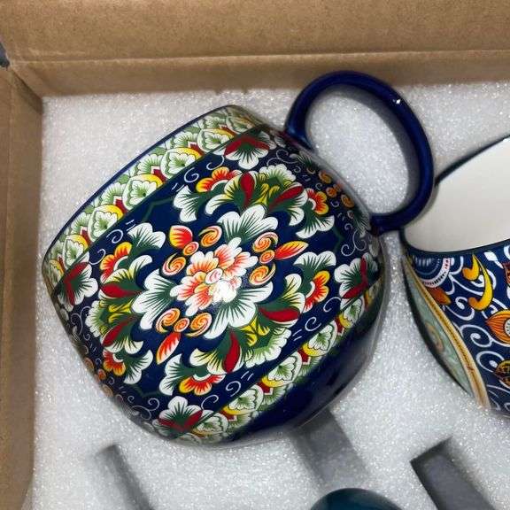 Set of  Boho Porcelain Mugs