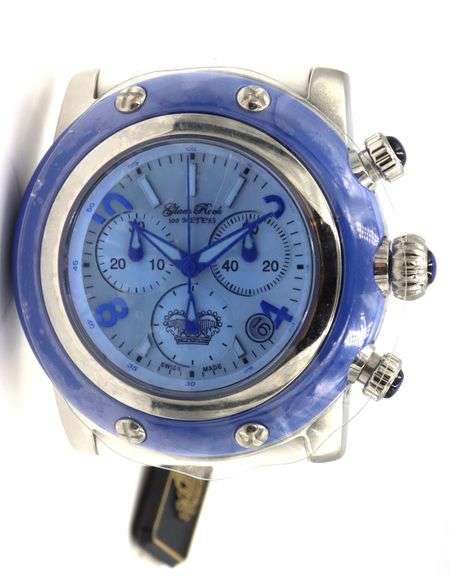 Glam Rock ladies blue dial stainless steel watch