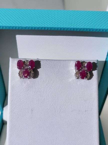 Elegant Silver Ruby Earrings