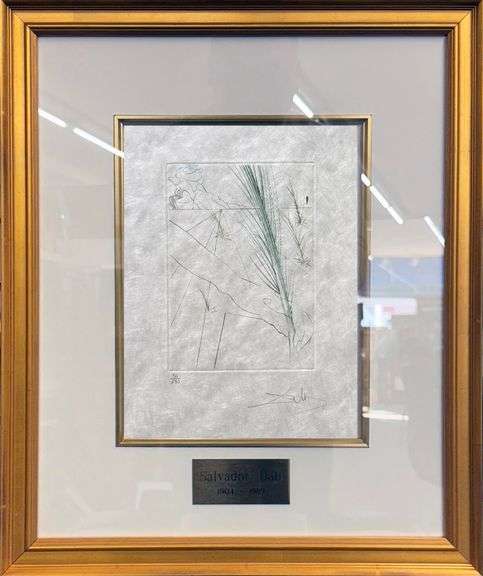 Highly Collectible and Rare Salvador Dali Hand-Signed Drypoint Etching