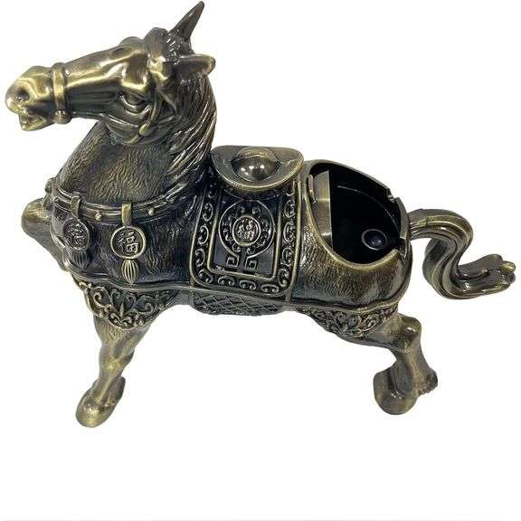 Metal Galloping Horse with Five Coin Charms