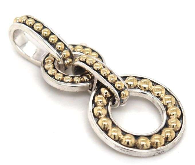 Lagos Caviar 2 tone Interlocking pendant