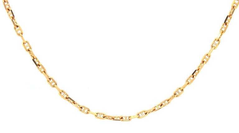Useful 14K YG Anchor Link Necklace