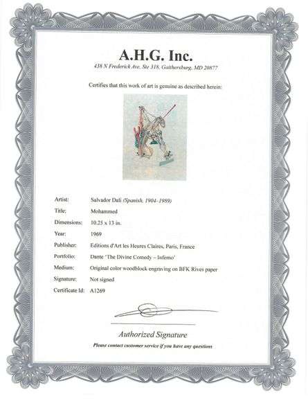 Rare Salvador Dali Original Engraving from The Divine Comedy, Inferno