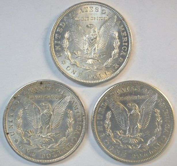 Upper end 1921 P-D-S last year Morgan Silver Dollars
