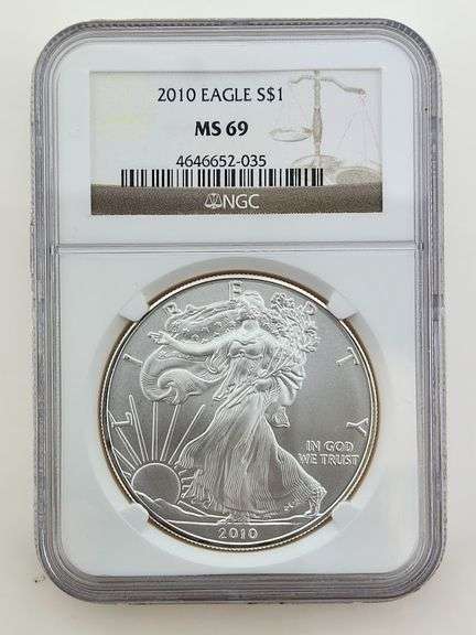 2010 American Silver Eagle, NGC MS69