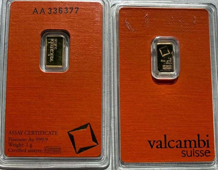 Valcambi Gold 1 Gram .999 Fine Ingot