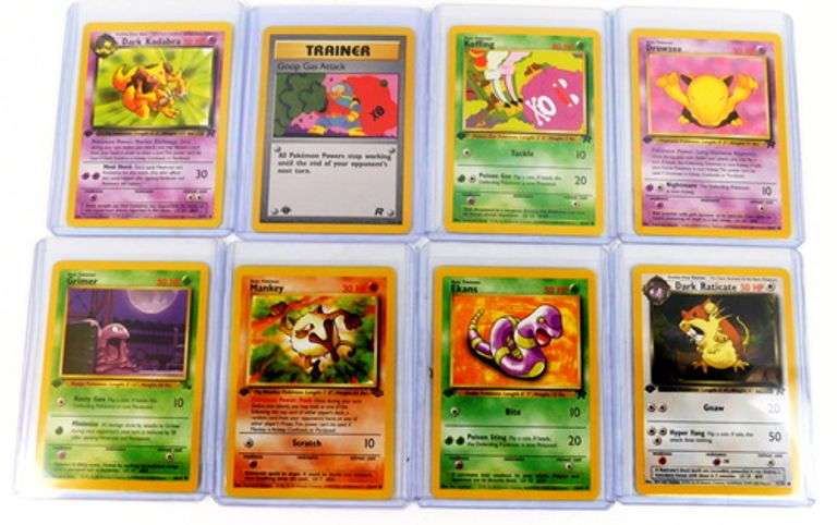8 Pokémon 1999 1st Edition Trade Cards