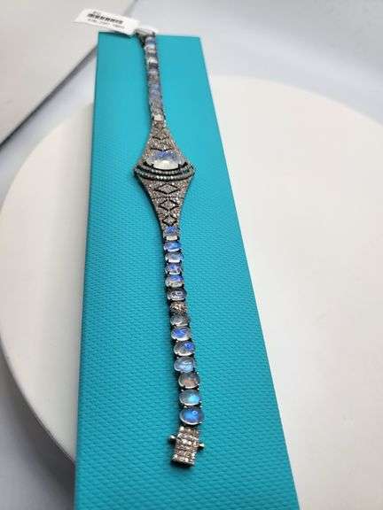 Charming art deco Moonstone and diamond Bracelet