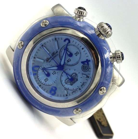 Glam Rock ladies blue dial stainless steel watch