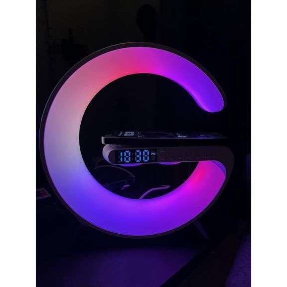Smart LED Lamp with Wireless Charger Speaker and Alarm Clock
