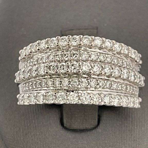 CERTIFIED BRAND NEW 14K WHITE GOLD DIAMOND RING / BAND