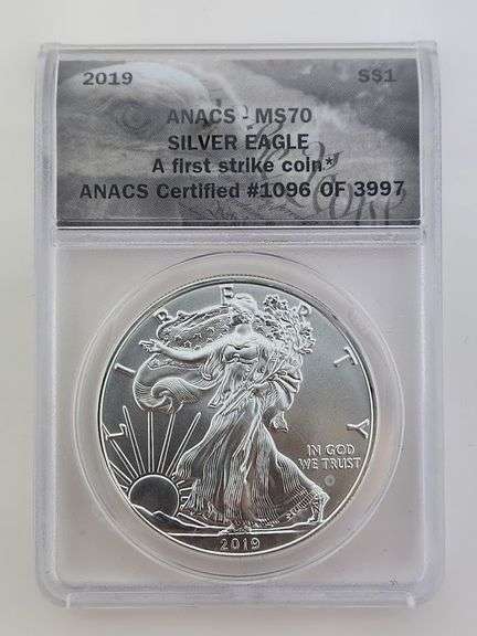 2019 American Silver Eagle, ANACS MS70 First Strike