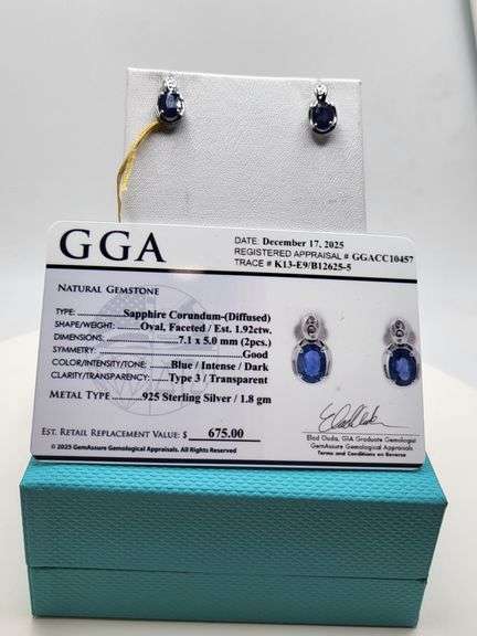 Magnificent pair earring of Tanzanite in Silver – GGA Certified