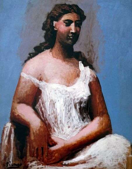 Colectible Pablo Picasso, Seated Woman in a Chemise