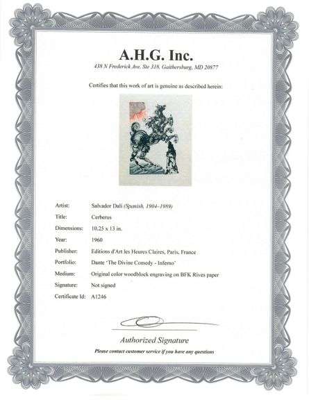 Collectible Original Color Engraving by Salvador Dali from The Divine Comedy