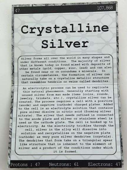 Crystalline Silver - .999 Recycled Silver
