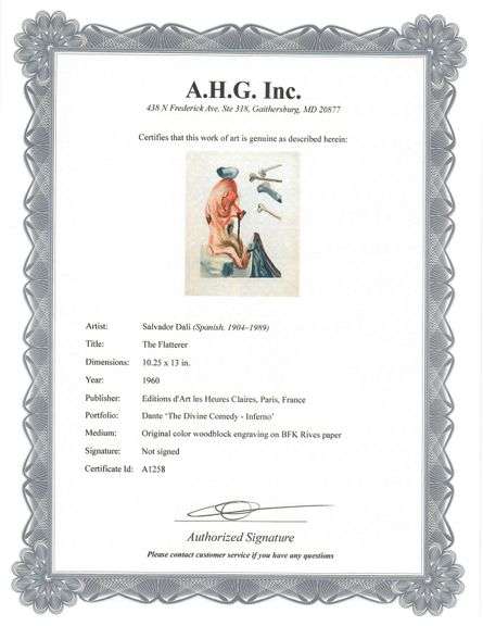 Collectible Original Color Engraving by Salvador Dali from The Divine Comedy