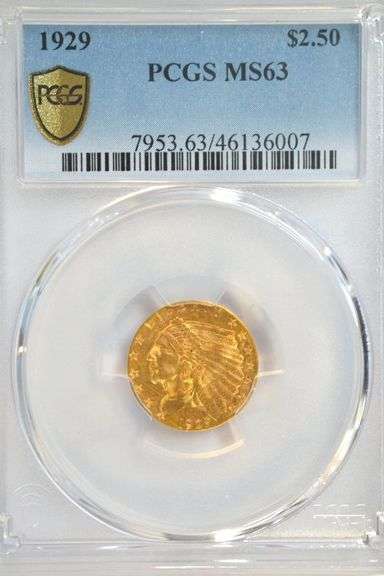 Better Choice BU 1929 $2.50 Indian Gold Piece. PCGS MS63