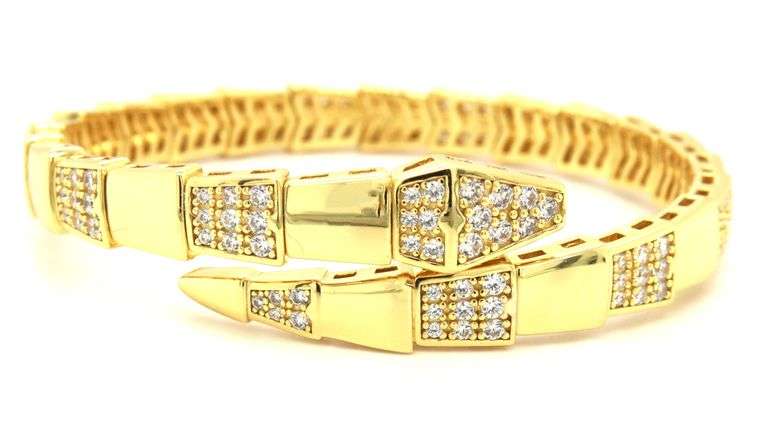 925 Sterling silver cubic zirconia snake cuff bangle