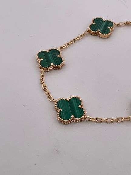 CERTIFIED BRAND NEW 18K YELLOW GOLD CLOVER LEAF BRACELET