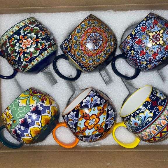 Set of  Boho Porcelain Mugs