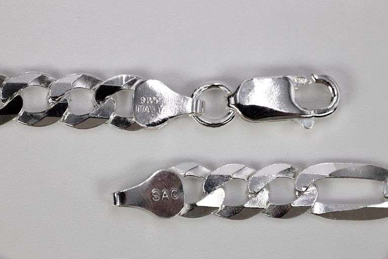 Sterling Silver Flat Marina Link Chain 10mm 925 Italy Anchor Mariner Bracelet 10"