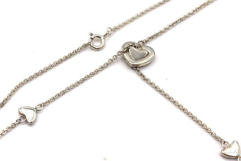 Tiffany & co heart lariat necklace in 925 sterling silver
