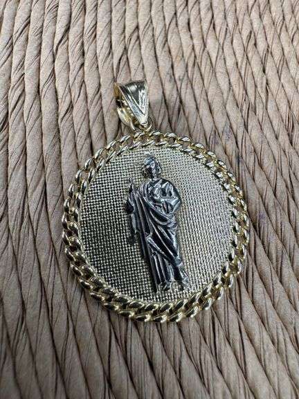 10k Yellow Gold Jesus Christ Pendant Christian Saint Charm