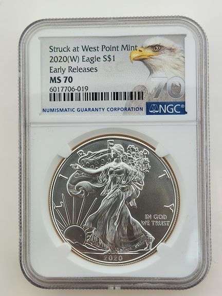 2020-(W) American Silver Eagle, NGC MS70 Early Releases