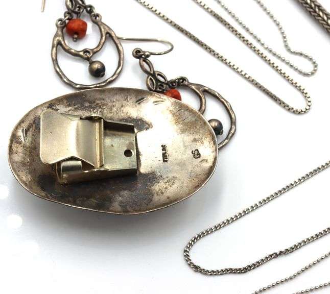 Heavy Vintage 925 sterling silver group lot of miscellaneous jewelry