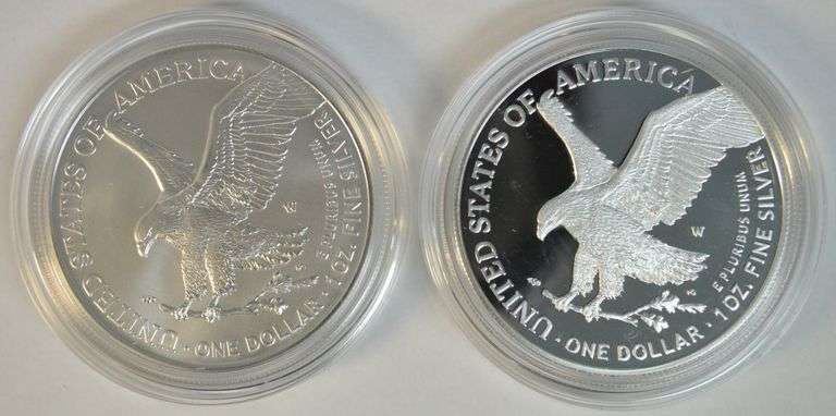 2024 & 2025 Pristine Gem BU $1 Silver Eagles. Box/COA's