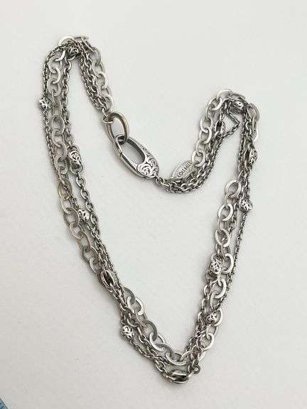 925 Sterling Silver Vintage Rare Lois Hill Multi Strands Ornate Details Different Chain Styles Neckl