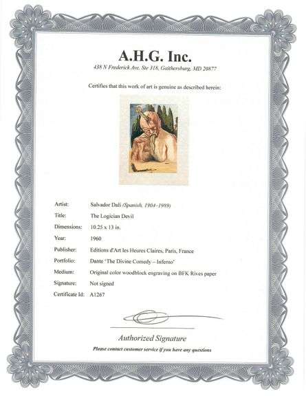 Collectible Original Color Engraving by Salvador Dali from The Divine Comedy