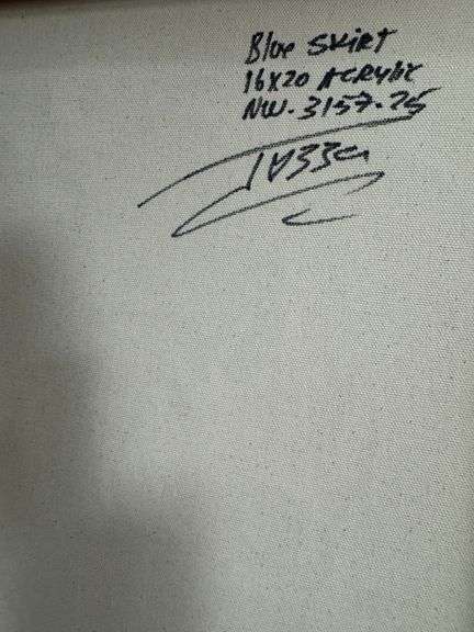 Playful Character Artwork on Canvas by Jozza Jozza Blue Skirt