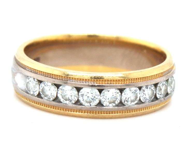 14kt two tone gold diamond band