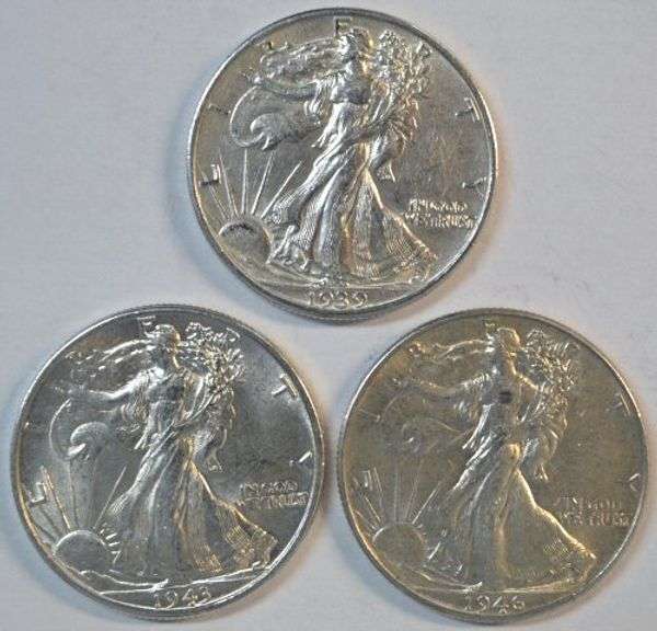 Very select trio of 'P Mint Walking Liberty Halves from 1939, 41, & 46