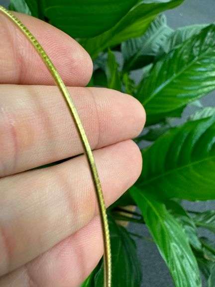 Sterling Silver Gold Plated Round Omega Snake Chain 1.3mm Solid 925 Italy Wire Necklace 16"