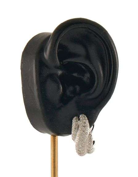 1.95ctw Pave Diamond Triple Layered Omega Back Earrings in 18K