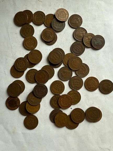 Fifty Sharp 1900 Era Indian Cents