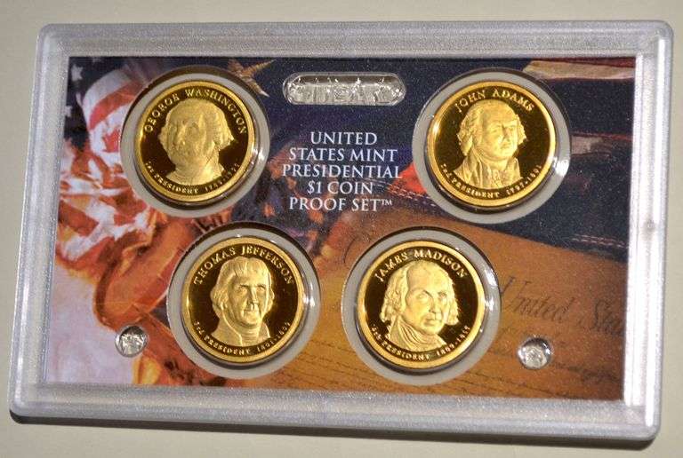 9 2007-2015 Presidential Dollar Proof Sets