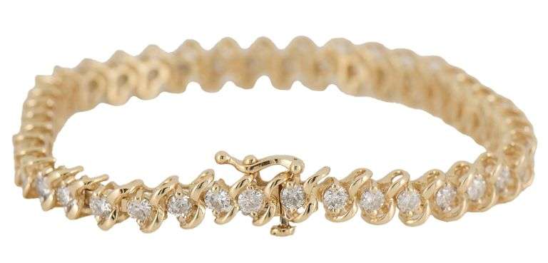5.00ctw Round Diamond Spiral Tennis Bracelet in 14K