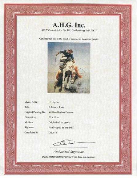 Highly Collectible After William Herbert Dunton One of a kind oil on Canvas signed by the artist, A 