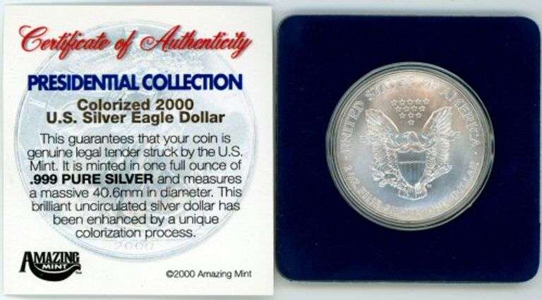 2000 Painted 1 Ounce American Silver Eagle