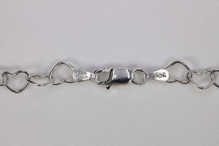 Sterling Silver Italian Love Heart Chain 5.3mm Solid 925 Italy Infinity Promise Bracelet Anklet 9"