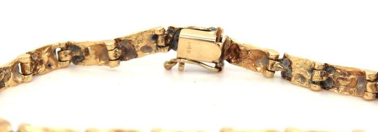 Estate 14K YG Nugget Style Ladies Bracelet